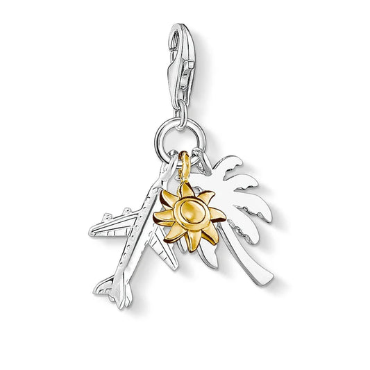 Charm Pendant "Palm Tree, Sun, Plane"