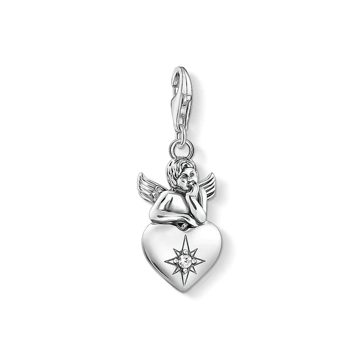 Charm Pendant Guardian Angel With Heart