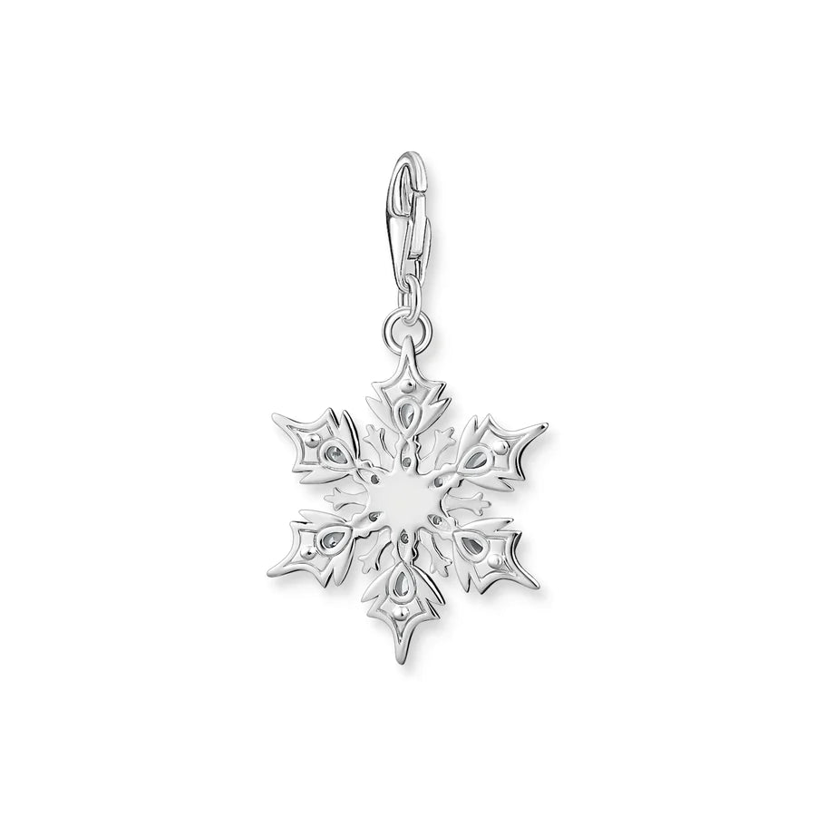 Charm Pendant Snowflake With Blue Stones