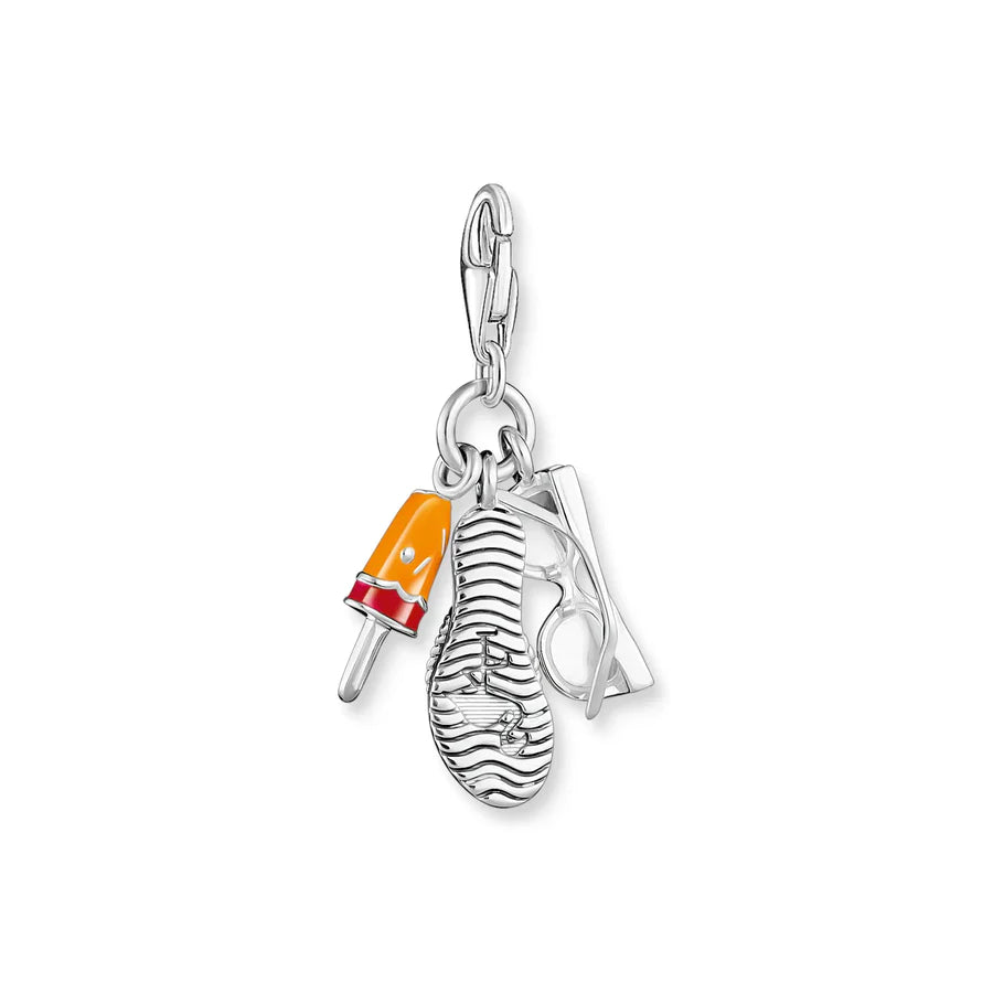 Charm Pendant "Sunglasses, Flip-flop, Ice cream"