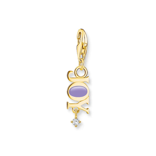 Charm Pendant Joy With Stone Gold