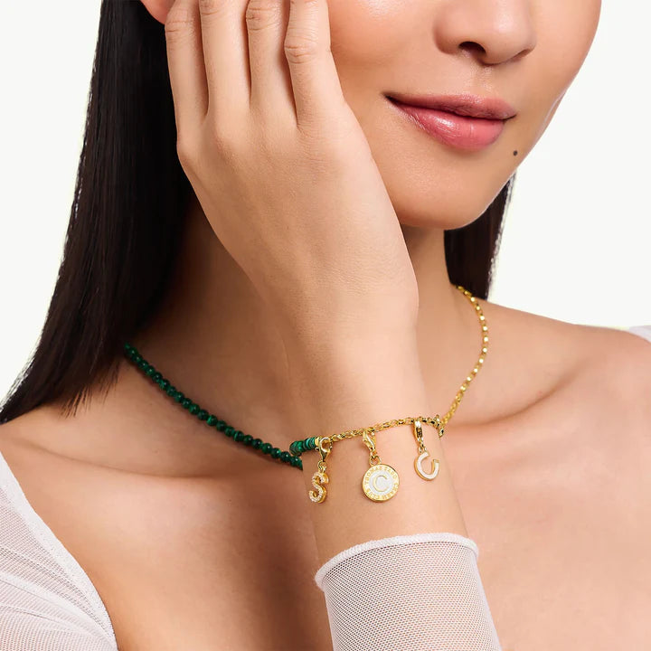 Charm Pendant Horseshoe With White Cold Enamel