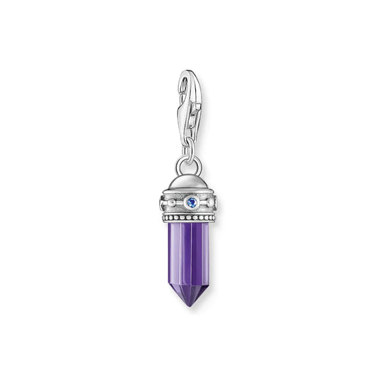 Hexagon Charm Pendant With Imitation Amethyst
