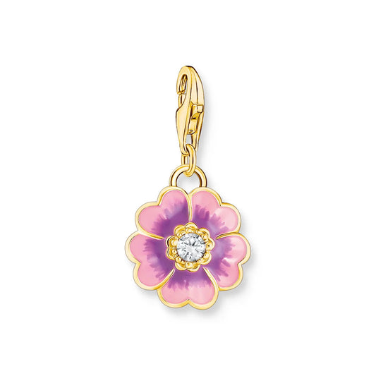 Violet Flower Gold Charm