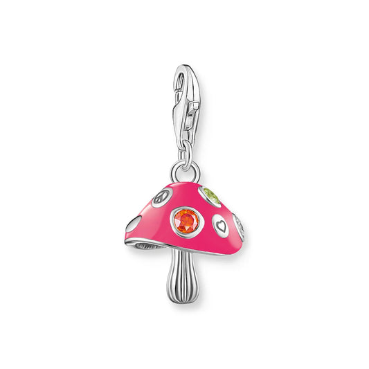 Colourful Mushroom Silver Charm