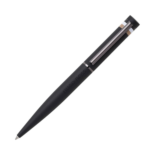 Hugo Boss Black With Signature Stripe Detail Ballpoint Pen