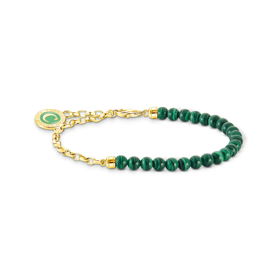 Charm Bracelet With Green Beads