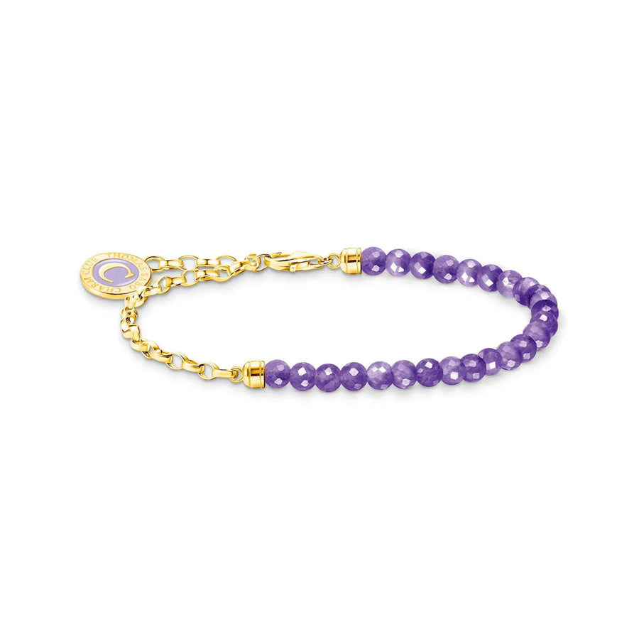 Charm Bracelet With Violet Beads