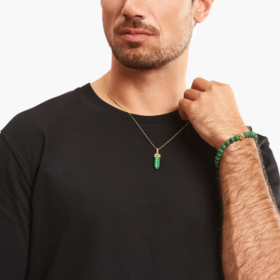 Rebel Wolf Malachite Bracelet