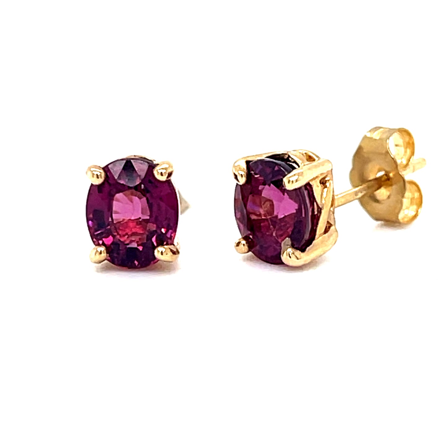 Natural Rhodolite Stud Earrings
