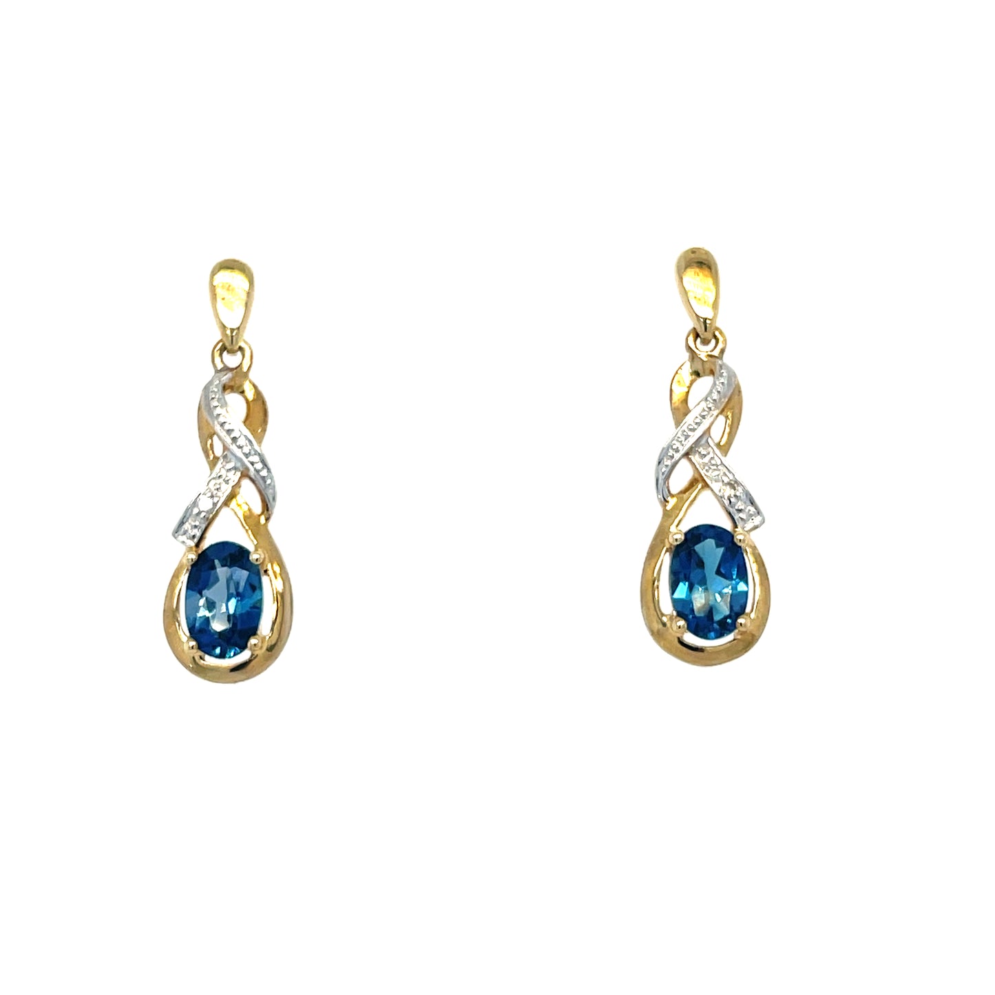 Natural London Blue Topaz & Diamond Set