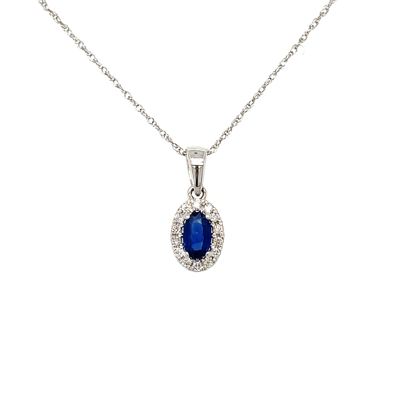 White Gold Sapphire & Diamond Set
