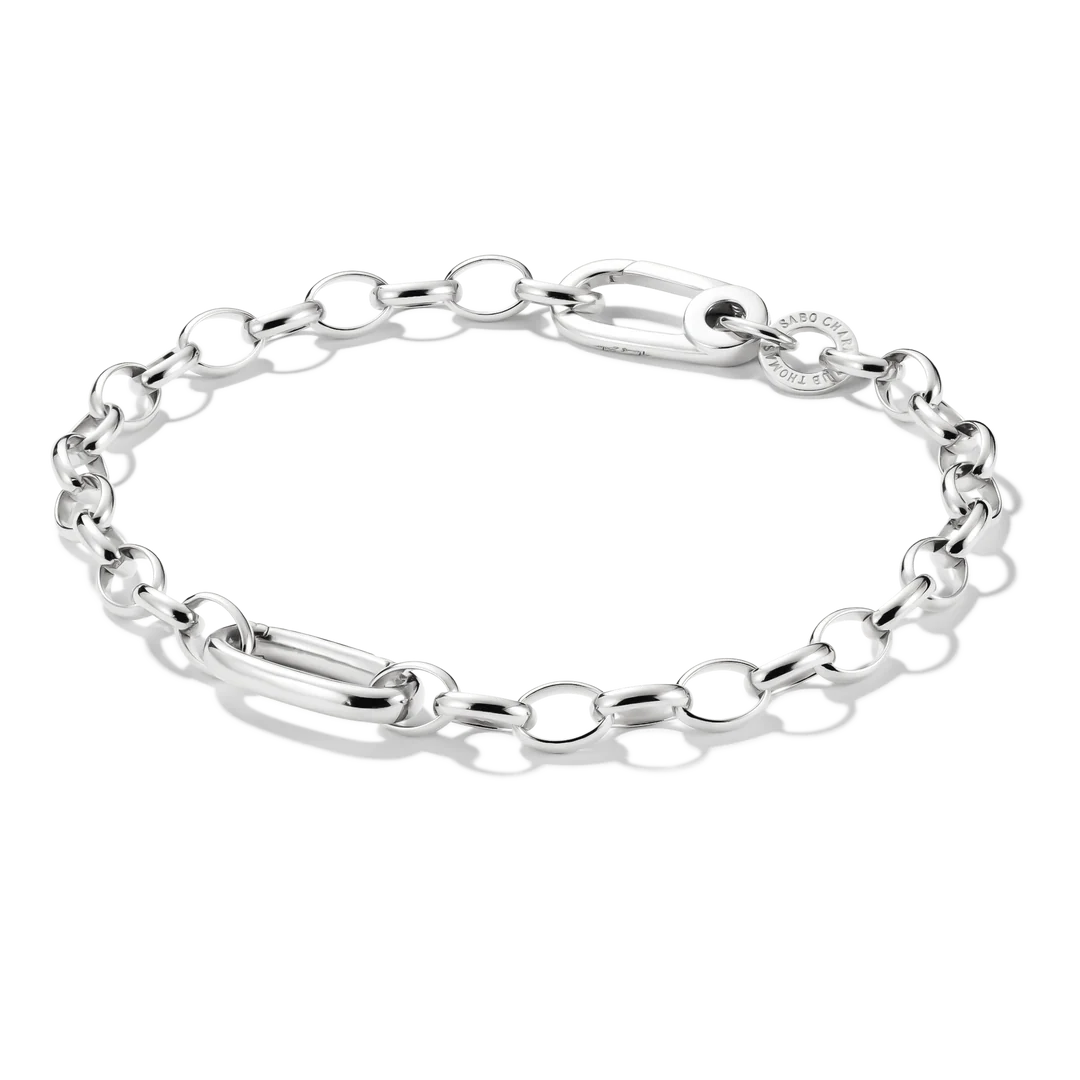 Charm Bracelet With Connect Link Silver