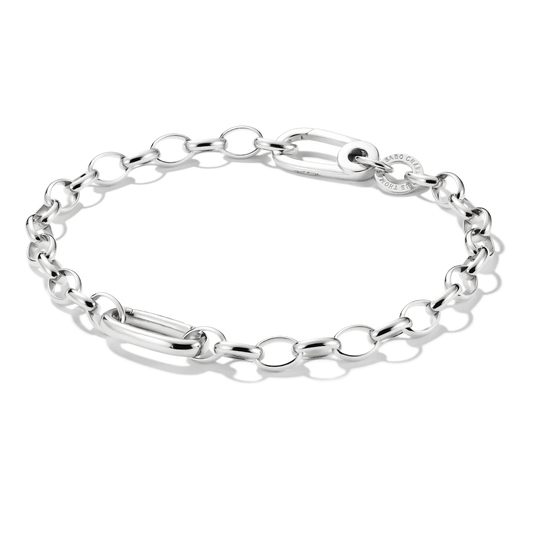 Charm Bracelet With Connect Link Silver