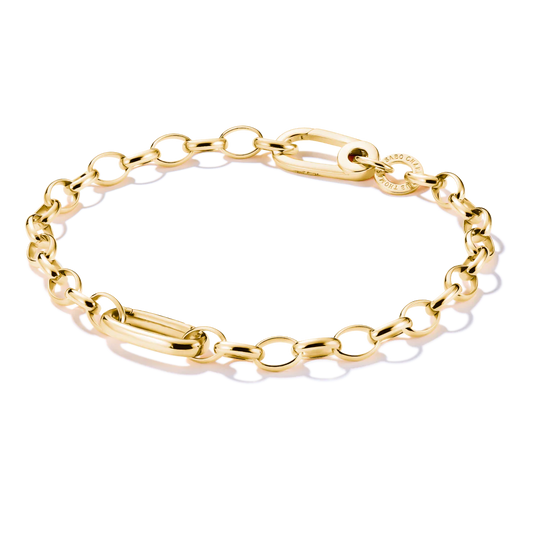 Charm Bracelet With Connect Link Gold