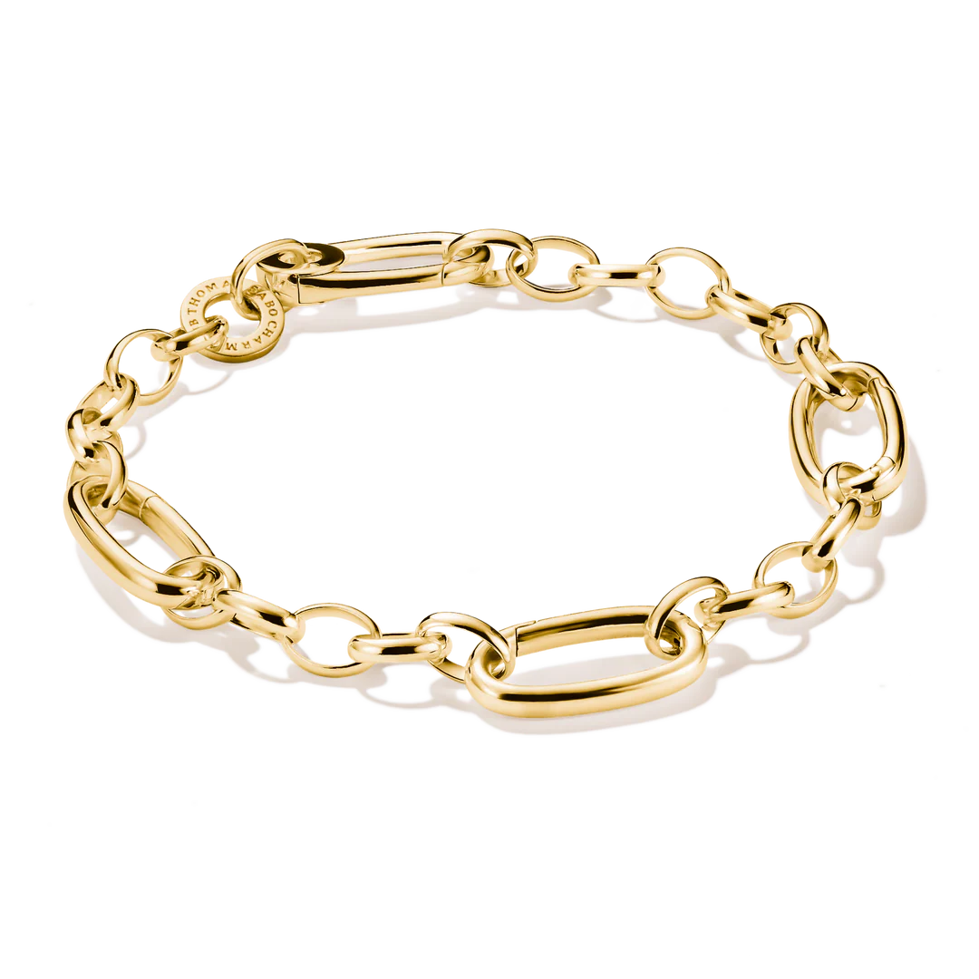 Charm Bracelet With Three Connect Links Gold