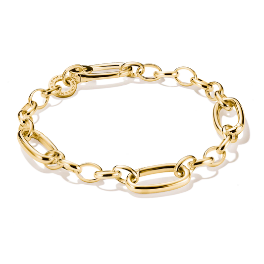 Charm Bracelet With Three Connect Links Gold
