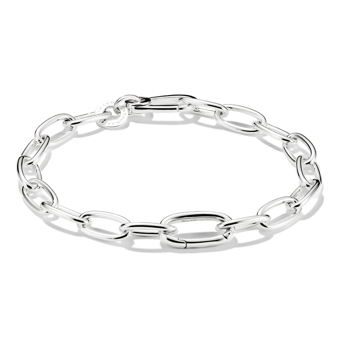 Charm Bracelet With Connect Link Silver