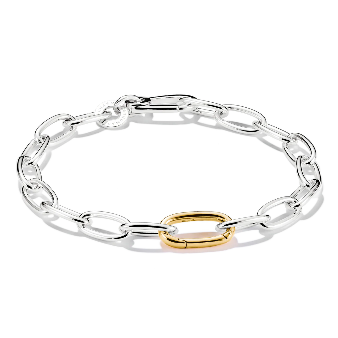 Charm Bracelet Bicolour With Connect Link