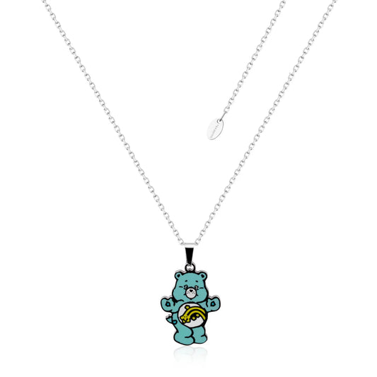 ECC Care Bears Wish Bear Belly Badge Enamel Necklace