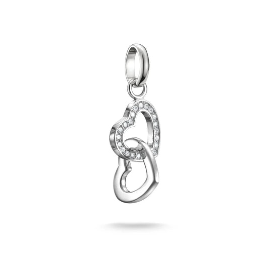 Connect Charm Intertwined Hearts Silver