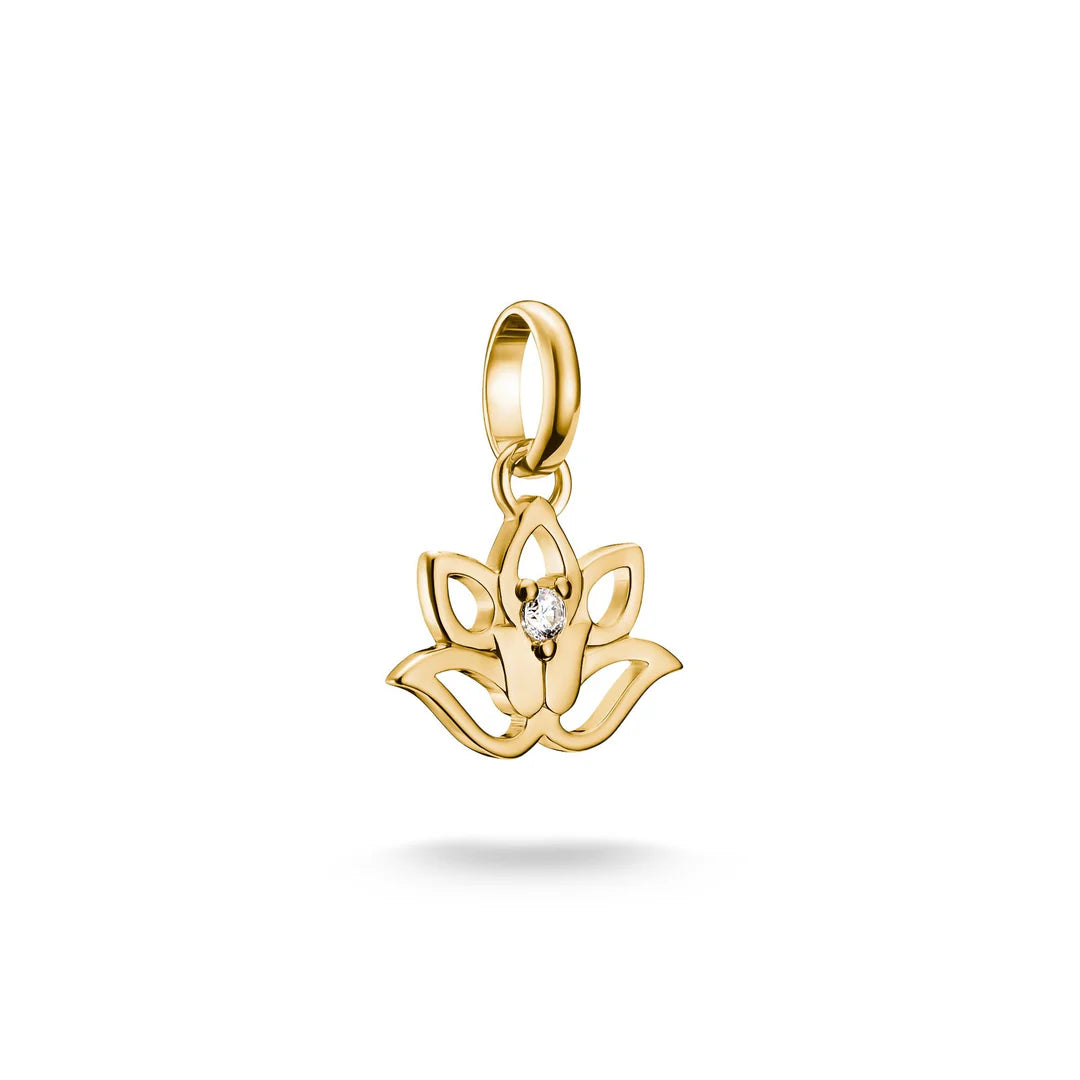 Connect Charm Lotus Flower With Stones