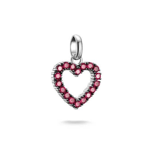 Connect Charm Heart With Red Stones