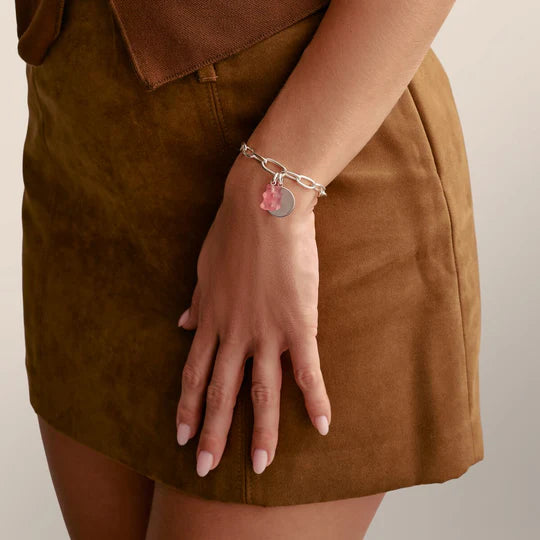 Charm Bracelet With Connect Link Silver