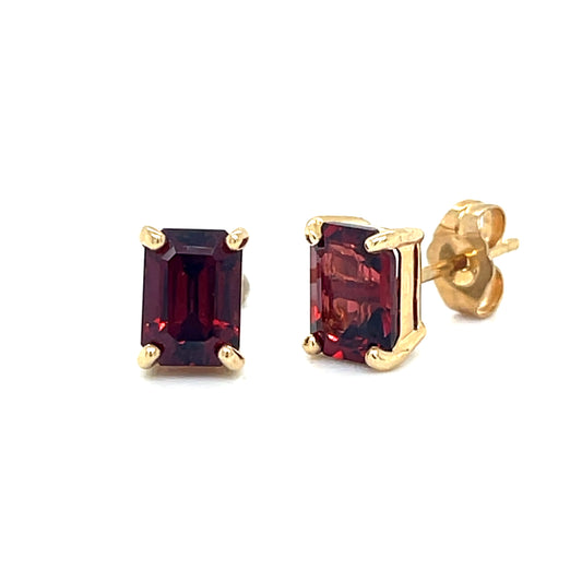 Natural Garnet Stud Earrings