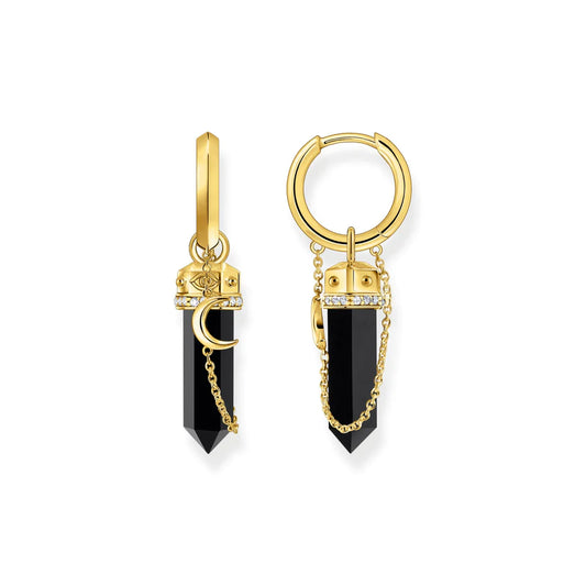 Cosmic Hoop Earrings With Onyx