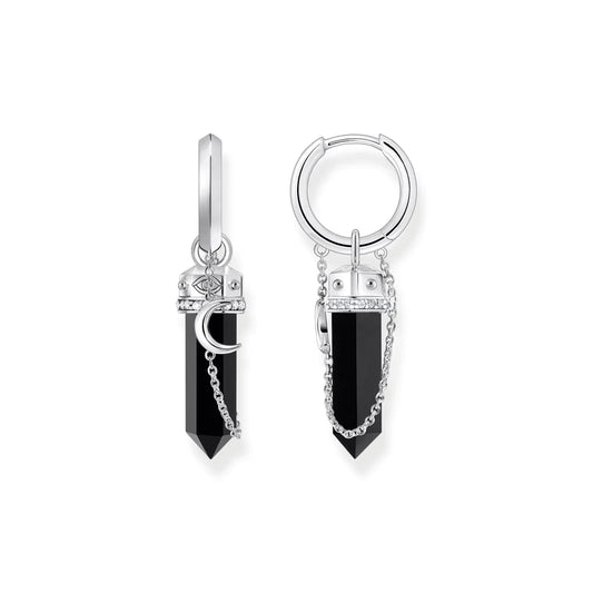 Cosmic Hoop Earrings With Onyx