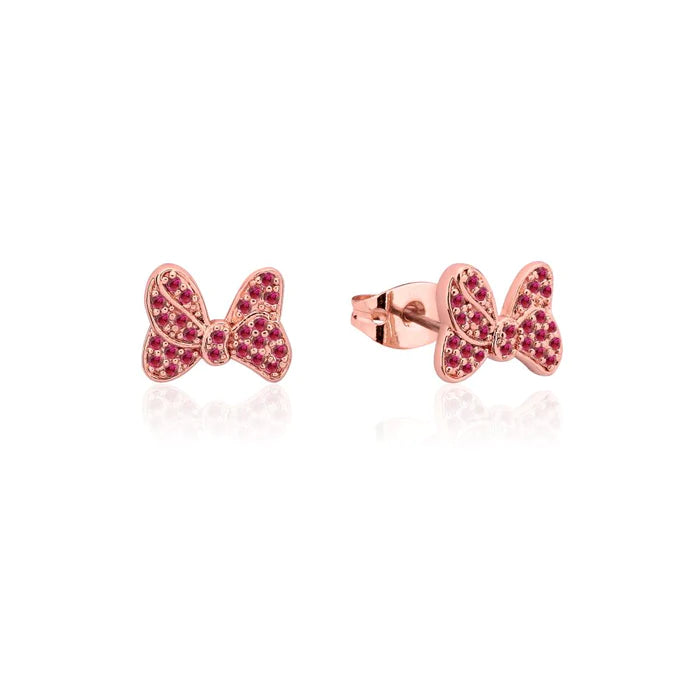 Precious Metal Red Minnie Mouse Bow Stud Earrings