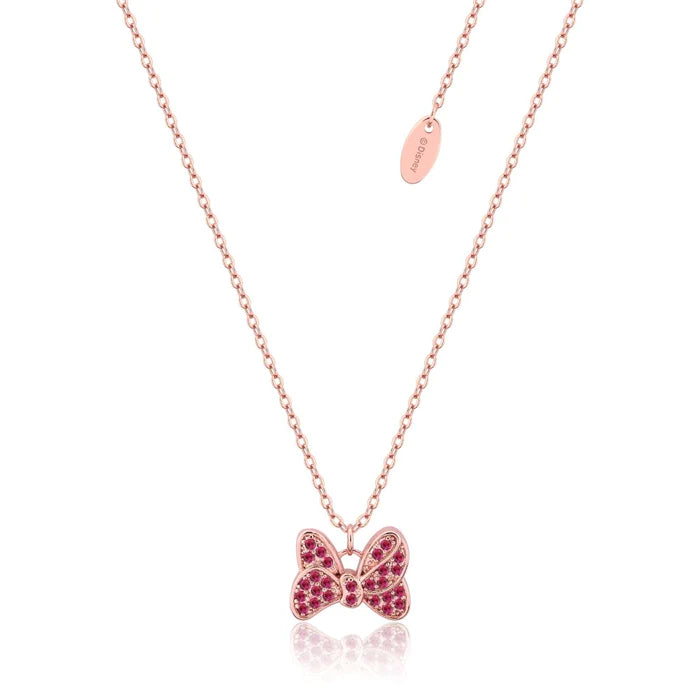 Precious Metal Minnie Mouse Red Bow Necklace