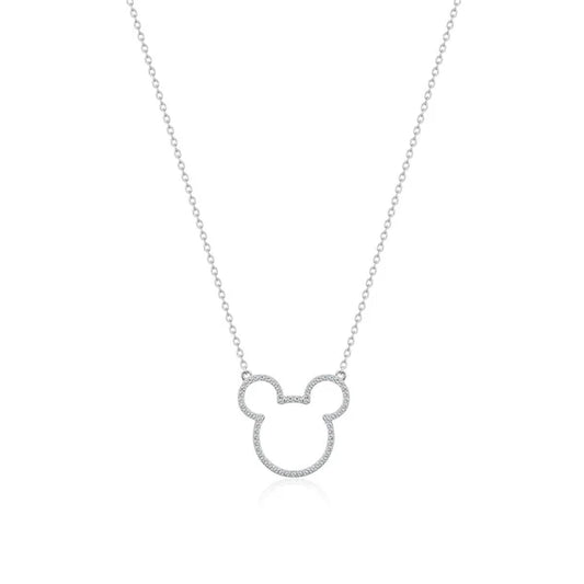 Disney Precious Metal Mickey Mouse Crystal Outline Necklace