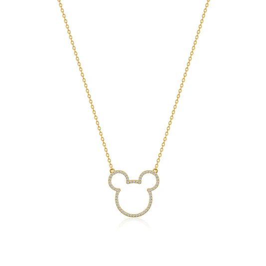 Disney Precious Metal Mickey Mouse Crystal Outline Necklace