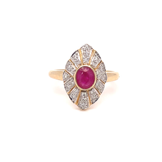 Natural Ruby & Diamond Dress Ring
