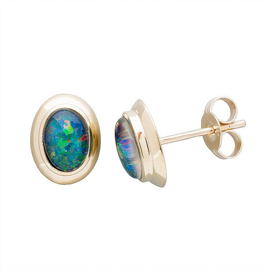 Natural Opal Stud Earrings
