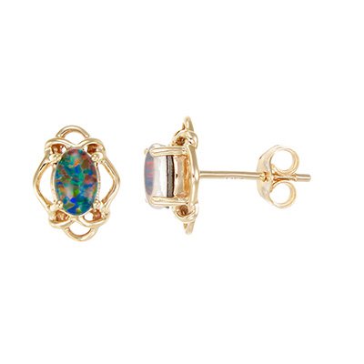 Natural Opal Stud Earrings