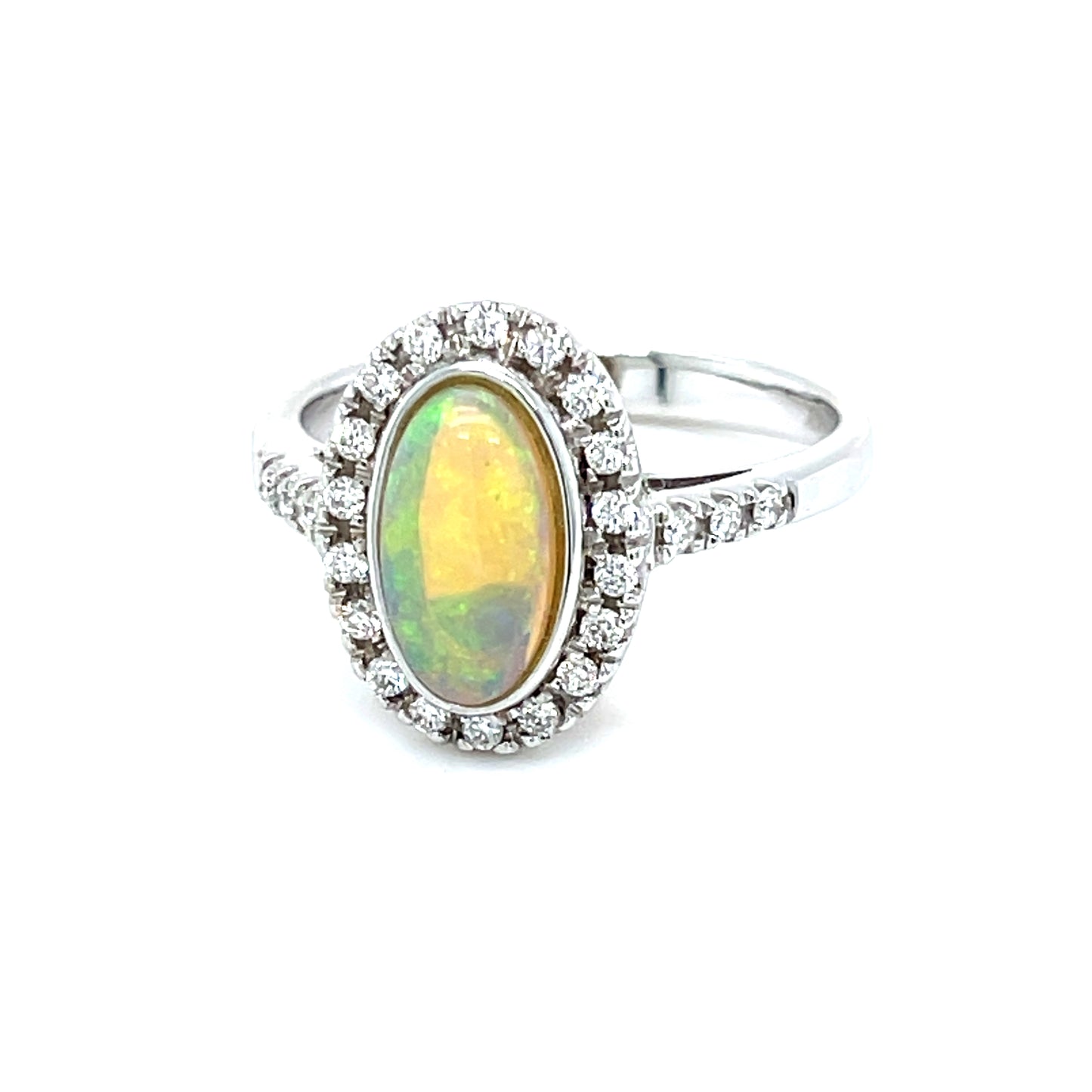Natural Opal & Diamond Ring