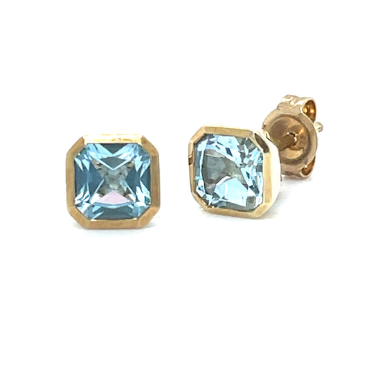 Nature Blue Topaz Stud Earrings