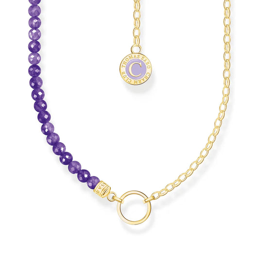 Charm Necklace With Violet Beads