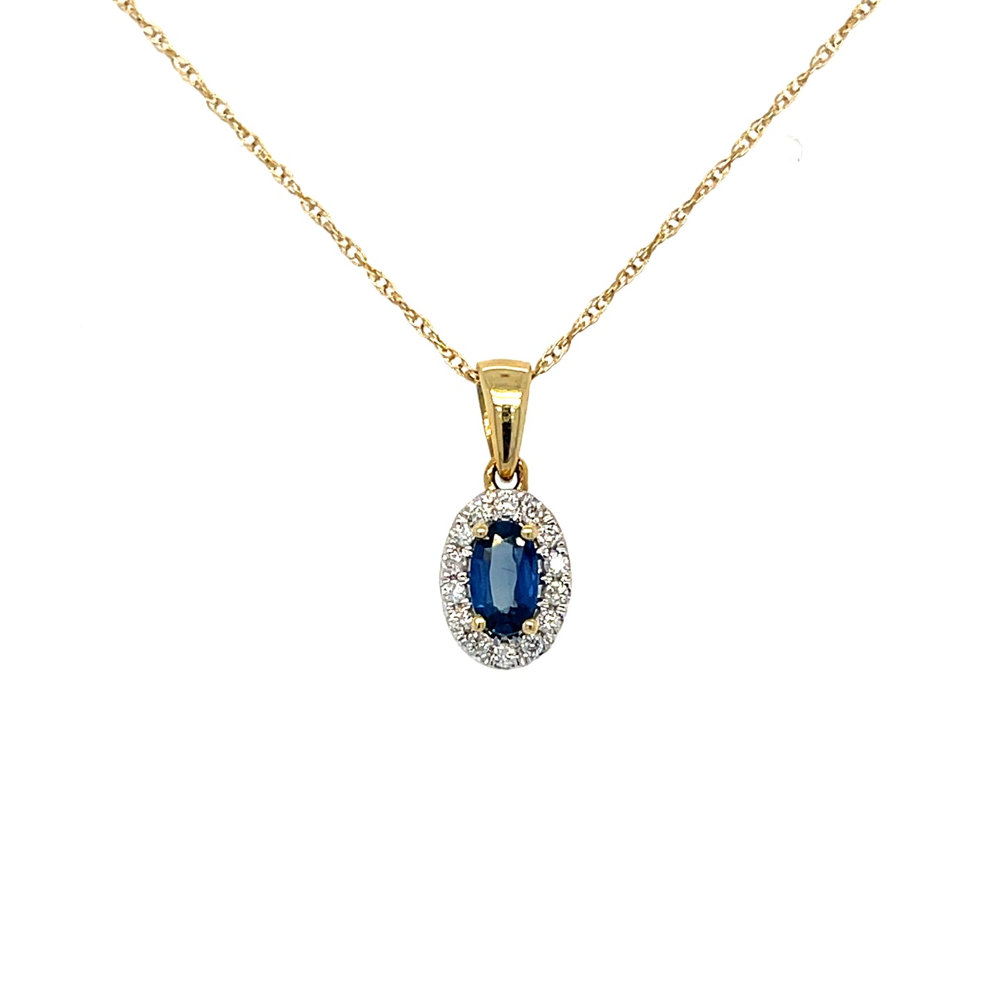 Yellow Gold Blue Sapphire & Diamond Set