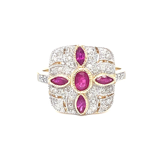 Classic Ruby & Diamond Ring