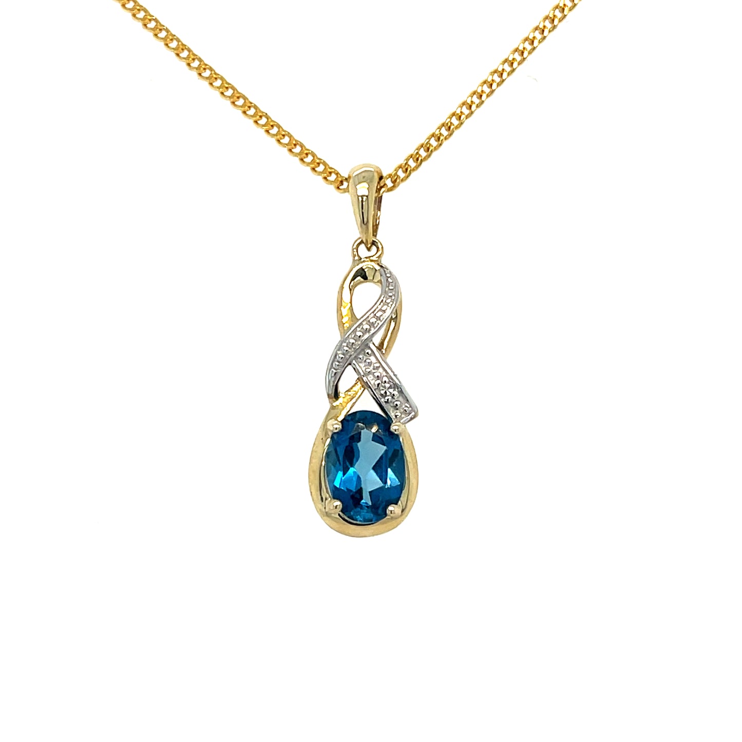 Natural London Blue Topaz & Diamond Set