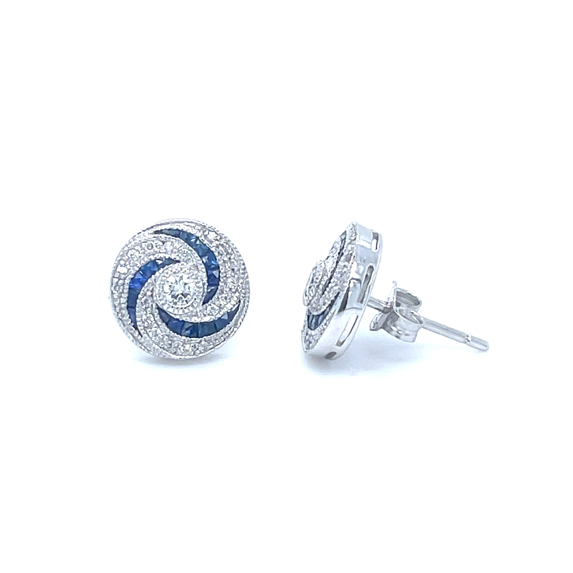 Sapphires & Diamonds Stud Earrings