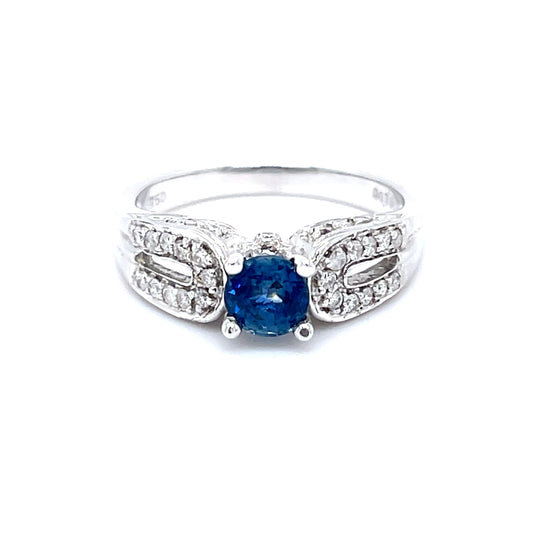 Natural Sapphire & Diamond Ring