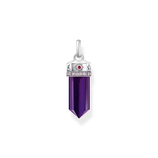 Silver Cosmic Pendant With Imitation Amethyst