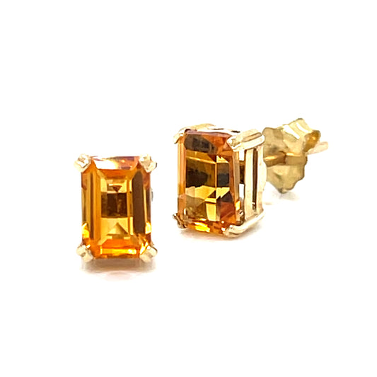 Natural Citrine Stud Earrings