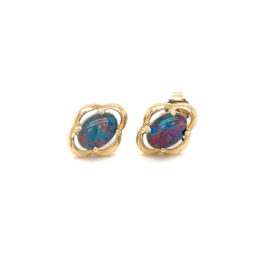 Natural Opal Stud Earrings