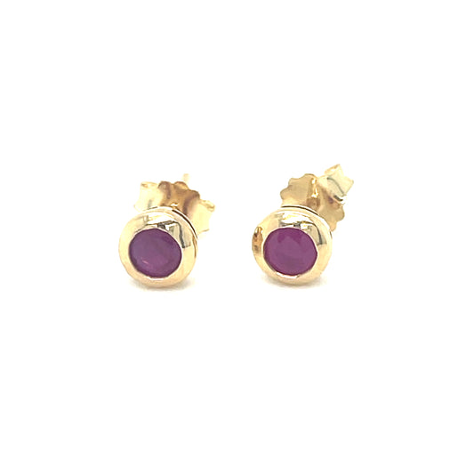 Natural Ruby Stud Earrings